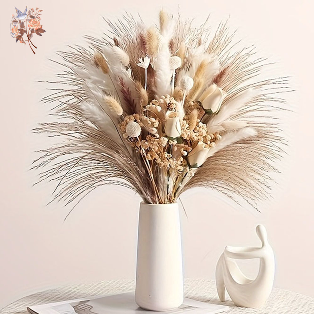 80Pcs Buket Bunga Kering Artif - Baby Breath Dried ulasan dan harga