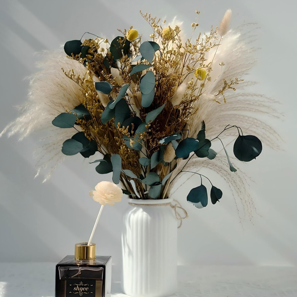 Buket Rumput Pampas Kering Ala - Eucalyptus Preserved ulasan dan harga